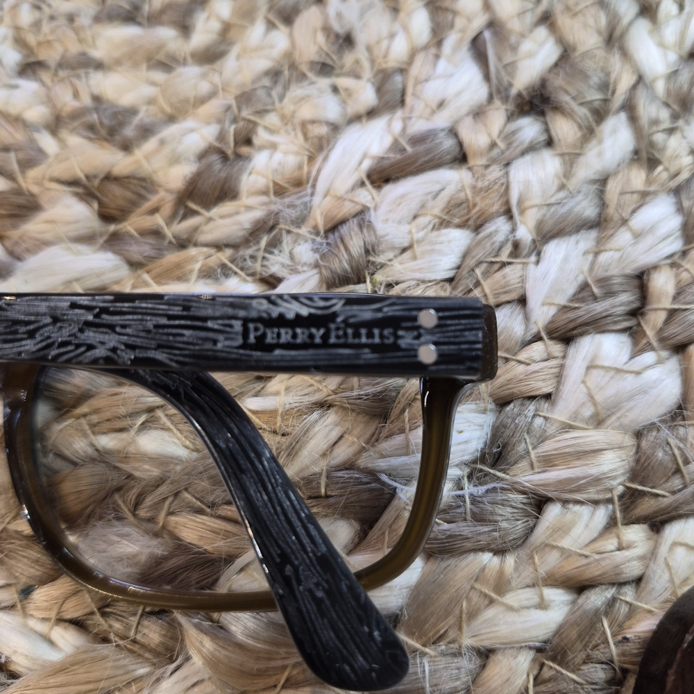 Perry Ellis Black and Brown Rectangular Eyeglass … - image 3